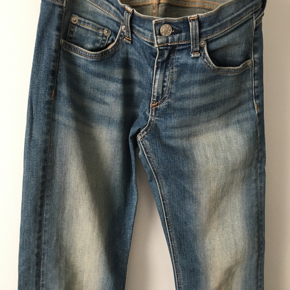Rag & bone straight leg, raw hem jean sz 26